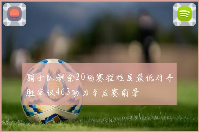 骑士队剩余20场赛程难度最低对手胜率仅463助力季后赛前景